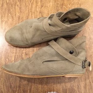Free People suede ankle booties.